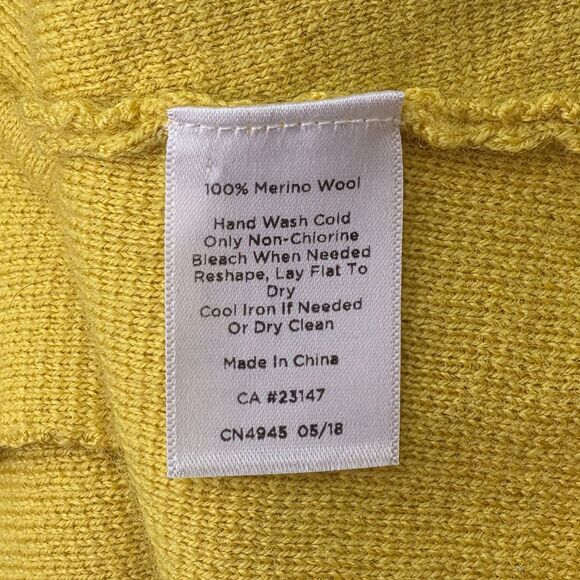 Talbots S Petite Yellow Sweater Blazer Knit Merino Wool Preppy - Picture 10 of 10